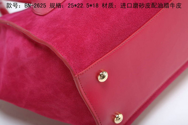 2014 Prada Suede Leather Tote Bag BN2625 rosered
